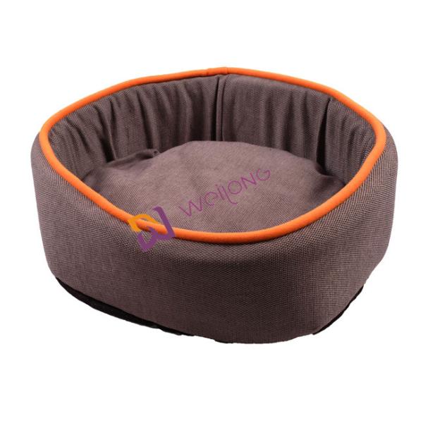Круглая собственная личность кровати собаки донута льна полностью Washable грея кровать комфорта собаки BSCI
