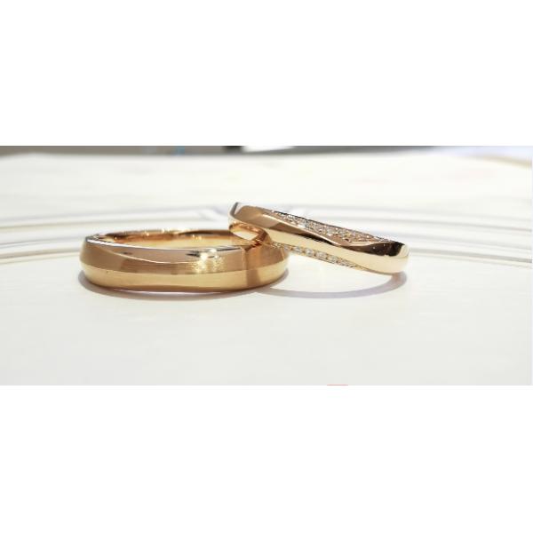 18K Irregular Line Design Grind Arenaceous Jewellery Couple Rings