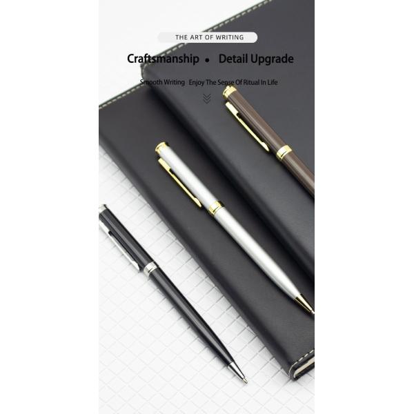 Advertising Hotel Metal Ballpoint Pen Twist Slender Ball Pen With Custom Logo