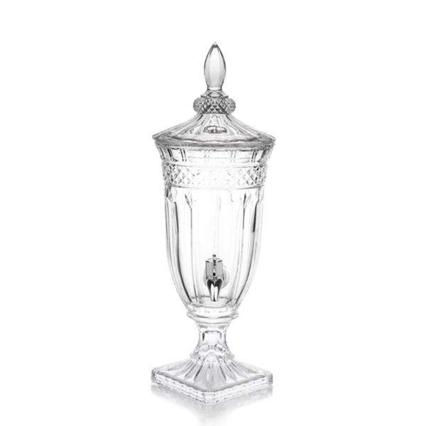 Factory price lead-free crystal glass 4.5L glass juice beverage dispenser with tap