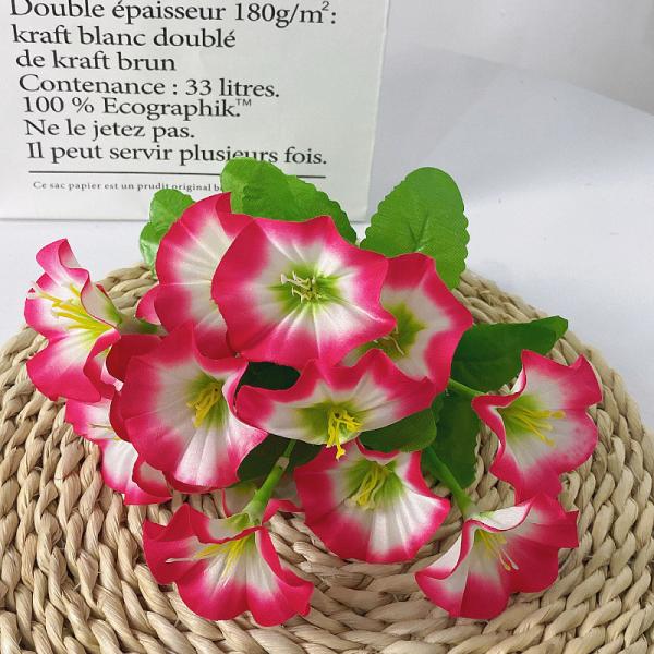 Simulated morning glory, trumpet flower, fake flower, bundle morning glory, silk flower, engineering soft decoration, simulated flower, cross-border artificial flower