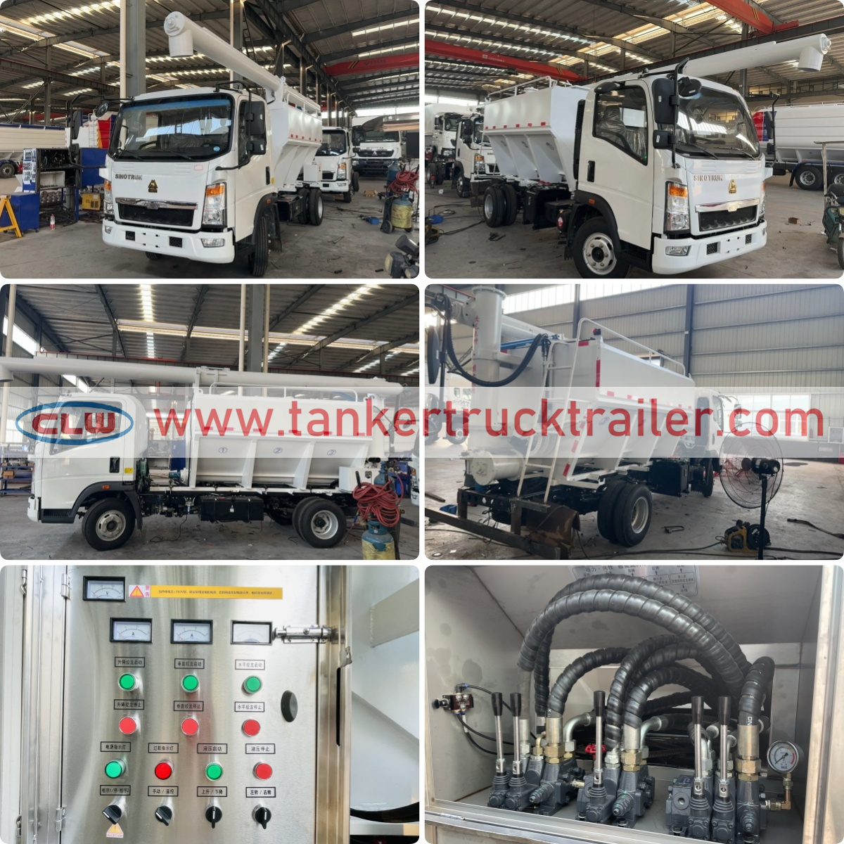 Small Sinotruk HOWO 4x2 2 tons 4CBM Bulk Tanker Feed Truck for Feed Mill