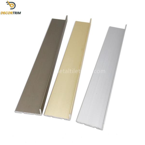 Aluminum 6063 L Shaped Edging Trim , Matt Gold Tile Edging For Steps OEM ODM
