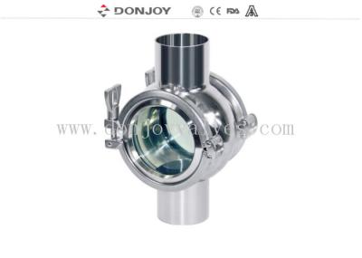 Tube Sight Glass With Light / 4 Way Sight Glass With Weld End