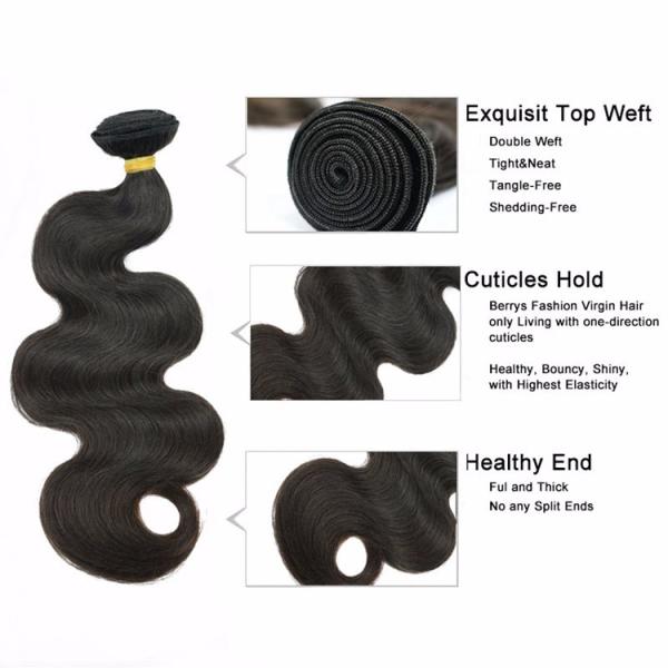 Yes No Mixture No Shedding Medium Brown 8''-36'' feet 7A 100% Virgin Body Wave 3 Bundles
