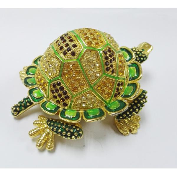 Custom Turtle shape zinc alloy gift jewelry boxes turtle trinket box jewelry box