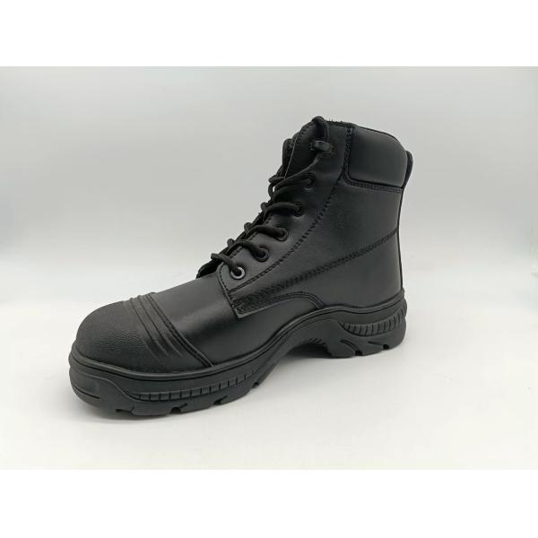 Breathable Leather Firefighting Boots Waterproof Lightweight Comfortable Work Shoes Black