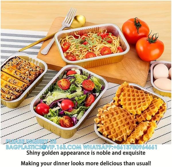 Aluminum Foil Pans With Lids 10pack Heavy Duty 2LB Foil Pan 8.5×6 Disposable, Microwave & Oven Safe Cooking