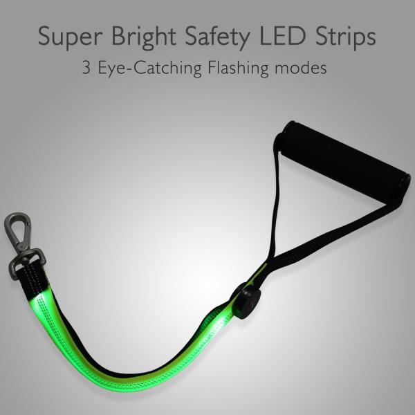 Webbing de nylon iluminado segurança reflexivo resistente da noite da trela do cão do diodo emissor de luz