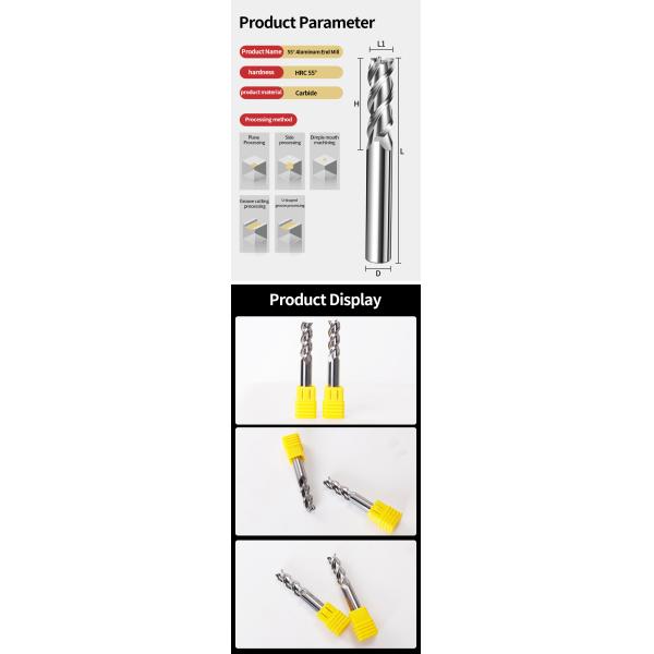 CNC Carbide Endmill HRC65 3 Flute Aluminium Milling Cutter Customizable OEM Aluminum Cutting Tools Specular Highlight for