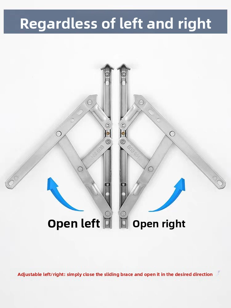304 Stainless Steel Modern Simple Sliding Support Casement Window Hinge Outward Opening 3mm Thick Xiongfeng XF-CG010 Windproof