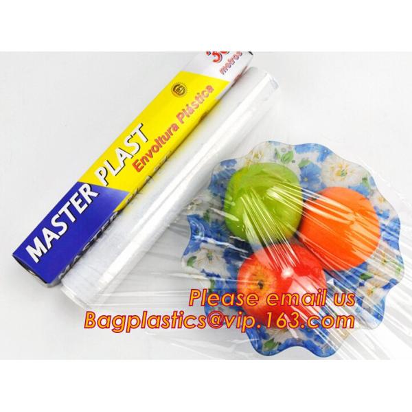 Keep Fresh PE food wrap plastic Cling film wrap jumbo roll, LLDPE power stretch wrap film food wrap stretch film, bageas