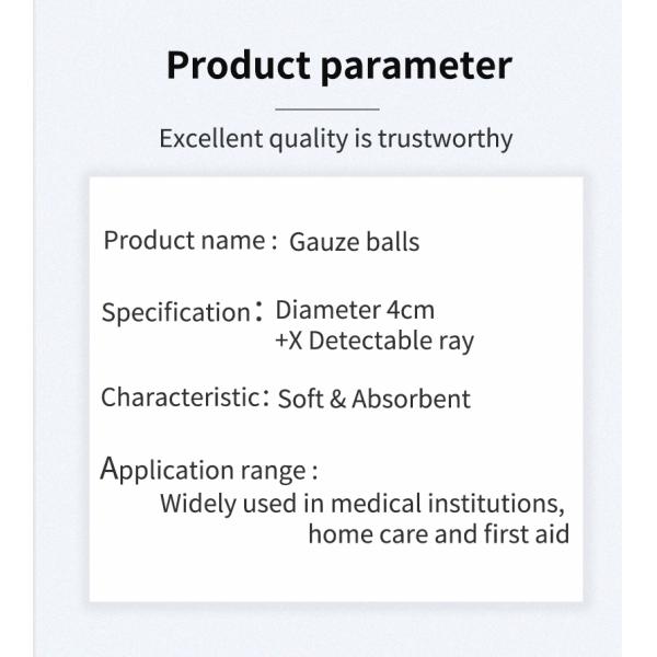 Gauze Swabs Gauze Balls Sterilization 40s 15X17 Diameter 4 cm