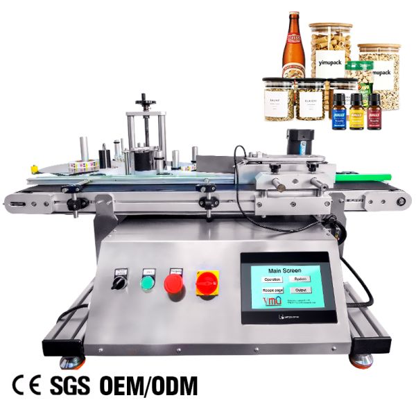 Automatic Small Tabletop Round Bottle Labeling Machine With OEM ODM Services For Glass And Plastic Bottle Label Applicator
