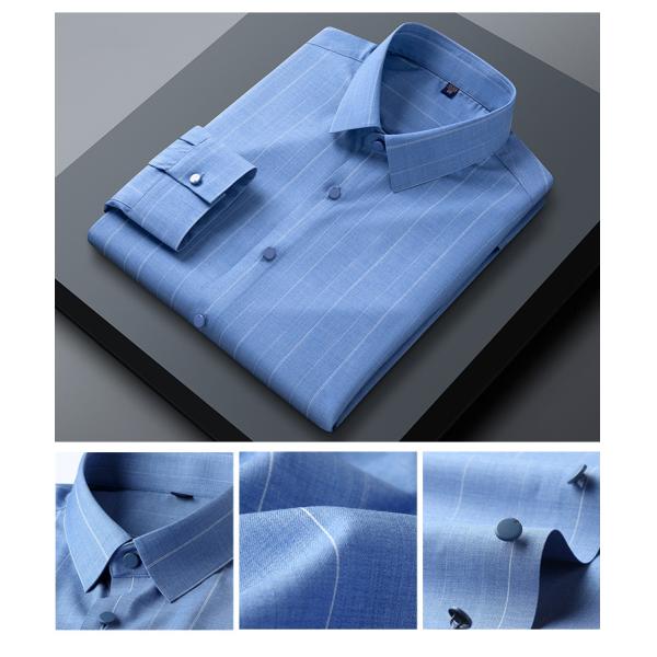 Печатные мужские рубашки бизнес стройные длиннорукавные тканевые швейные рубашки для удобства