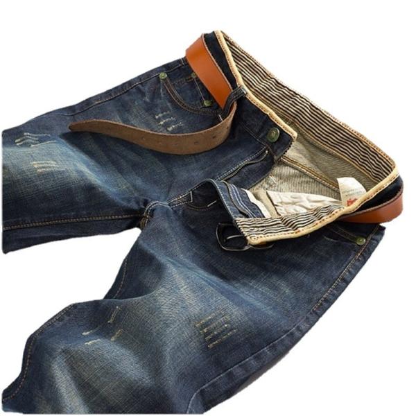 Zipper Fly XMAMLON Stretch Regular Fit Pants Fashion Men's Denim Slim Mid Waist Jeans