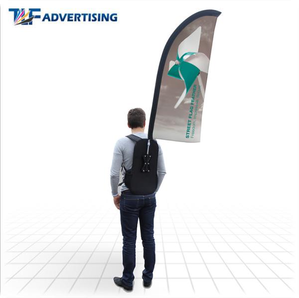 Polyester Fabric Custom Flag Banners , Roadside Advertising Banners Fiberglass Pole