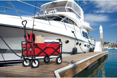 Folding Garden Cart’S Telescoping Adjustable Handle Locks And Extends Allows Effortless Transport