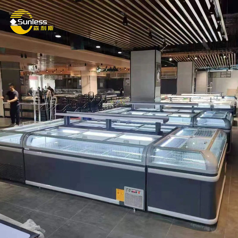 600L - 1000L Combined Island Freezer Single Temperature Sliding Door Freezer 340W - 560W