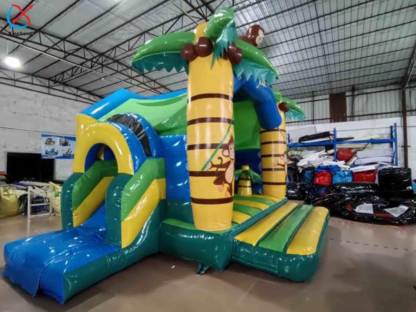 Commercial Jungle Monkey Inflatable Bounce House Combo Jumping Castle