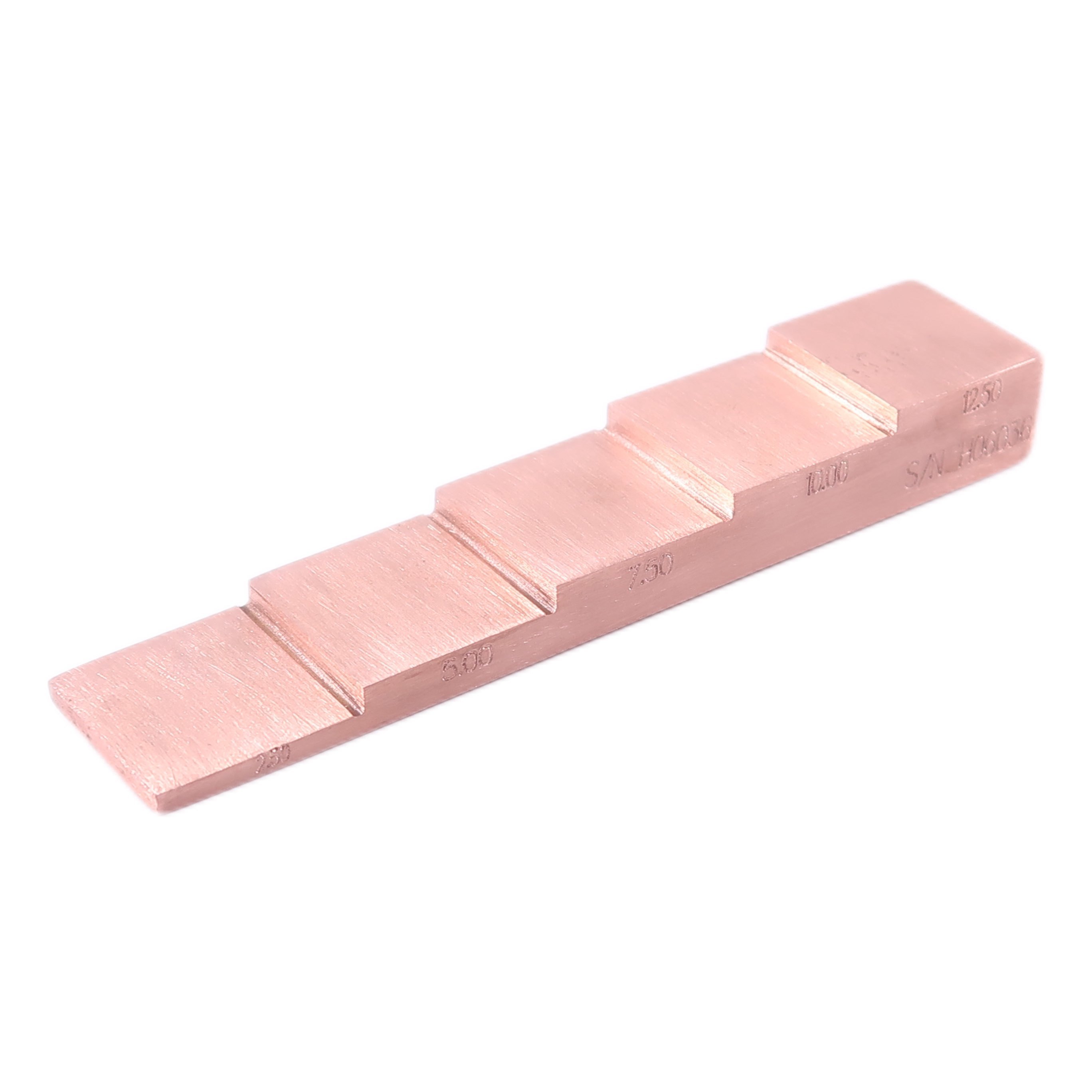 5‑Step Thickness 2.5-5-7.5-10-12.5mm Ultrasonic Testing Calibration Reference Block Copper Alloy