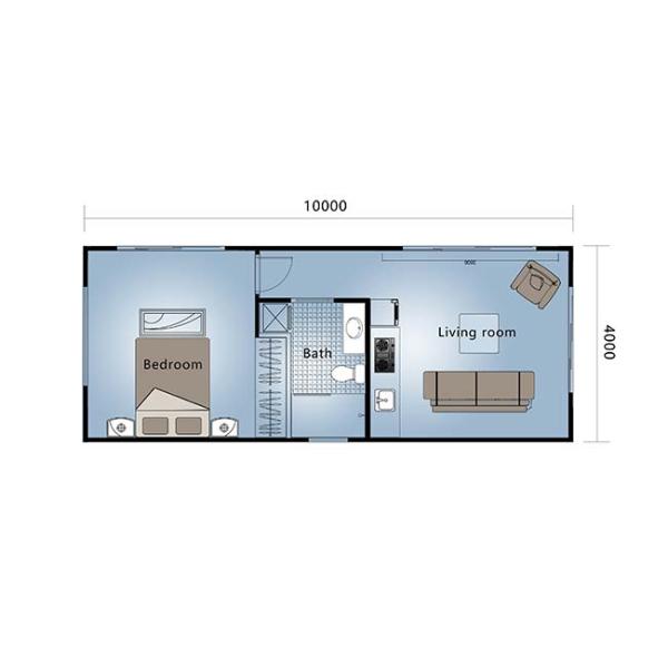 Modular Light Gauge Steel Frame Prefabricated Bungalow , Cheap Earthquake Prefab