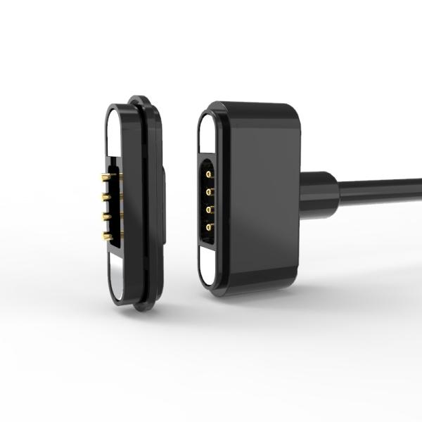 Connecteur de câble magnétique de voiture Noir 4 broches Chargeur magnétique 550g Force magnétique