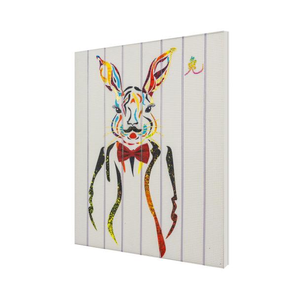 Modern Rabbit Ribbon Painting Soft Hand Feeling Creative For School / Hotel