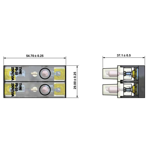 плавкая часть предохранителя 3AG держателя 35mm рельса Din 1P 2P 3P 6x30mm с крышкой ПК и указанием СИД