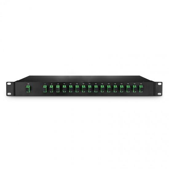 PLC Fiber Optic Spliter 1x16 1U 19 Rack Mount SC/APC Singlemode For FTTH