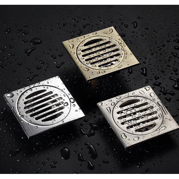 Modern 4 Inch Square Shower Drain , Stainless Steel Floor Drain Odor Proof