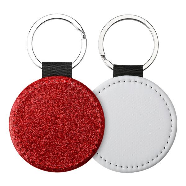 Porte-clés par sublimation en cuir vierge coloré, simple face, pailleté, porte-clés personnalisé