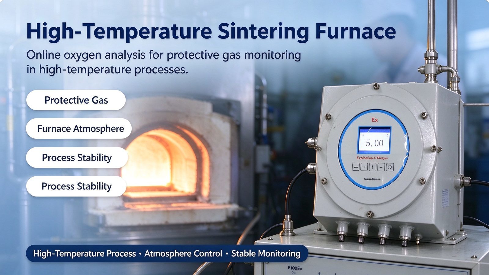 Explosion Proof Oxygen O2 Gas Purity Analyzer Digital LCD Display For Meter Detector EX d IIC T6 Gb