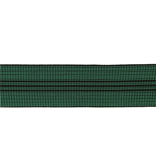 50mm Width PP Sofa Elastic Webbing Green Color With 3 Black Lines