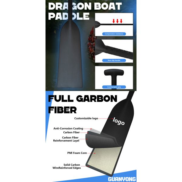 Custom Carbon Paddle Eco Friendly Dragon Boat Paddles Oar For Lakes Rivers