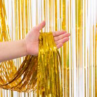 Waterproof Laser Christmas Fringe Backdrop Birthday Party Decor Gold Foil Fringe Backdrop