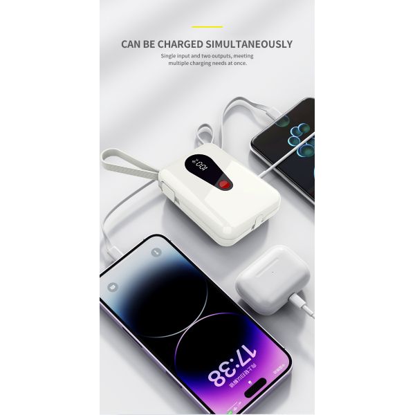 Compact Li Polymer Power Bank 10000mah With ABS PC Material And Customizable Logo