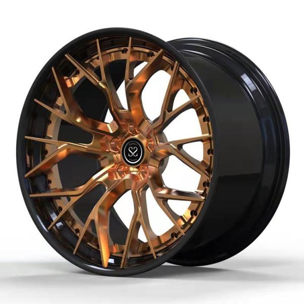Porsche 991 Staggered 2 PC Forged Alloy Rims 5x130 Gloss Black Matt Bronze