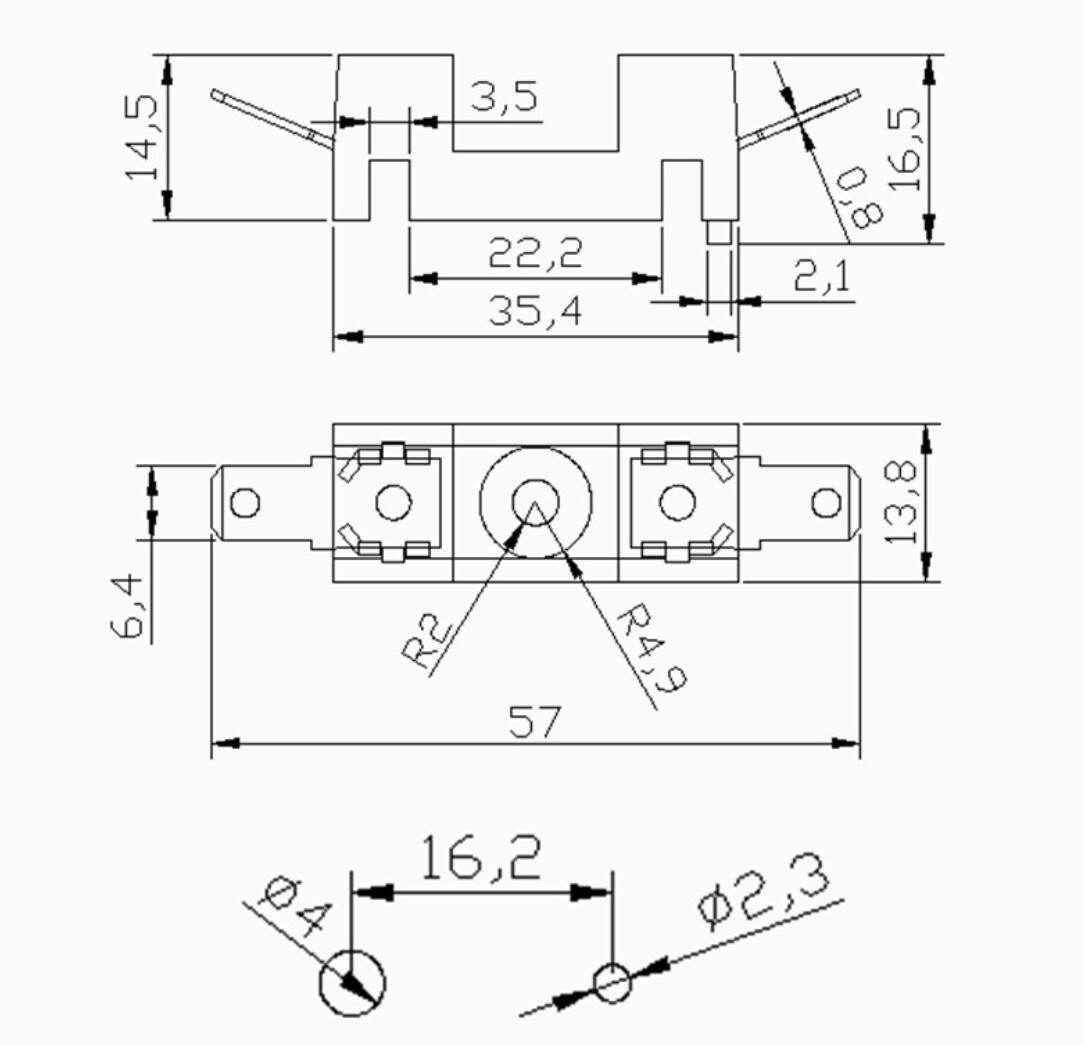 Патрон предохранителя держателя 6x30 PCB H3-67 25A 250V/30A 300V для взрывателей 6.3x32