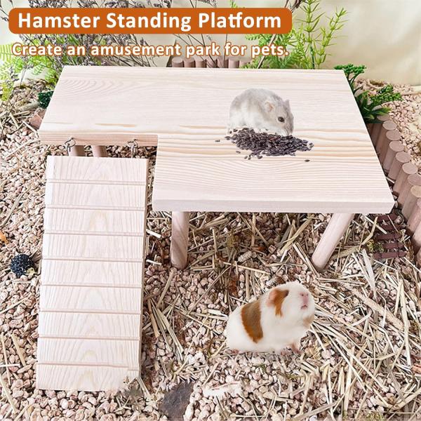 Hamster Standing Platform Exercise Toy Cage Accessories with Push-up Closure Type