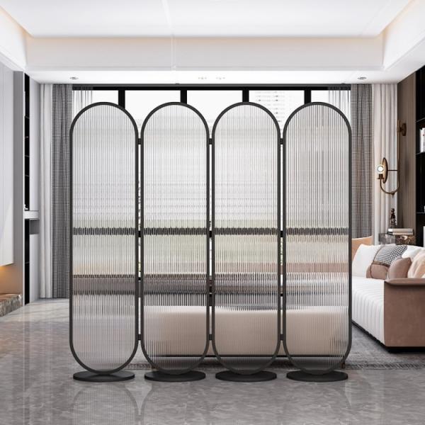 Foldable 3 Panel Room Divider Screen Decorative Metalwork Rose Gold