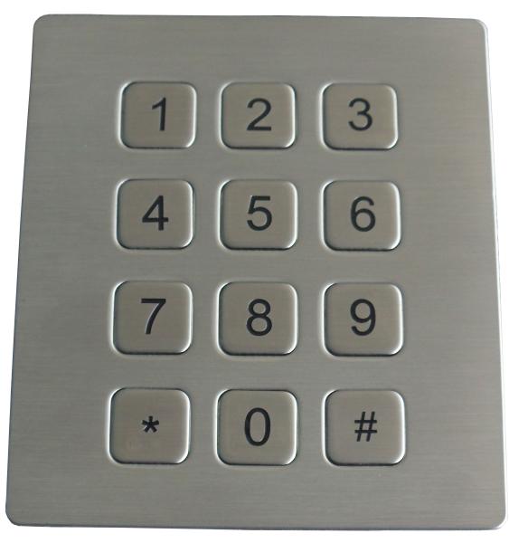 Chave lisa industrial dustproof do teclado 12 do metal do ATM da chave da relação RS232