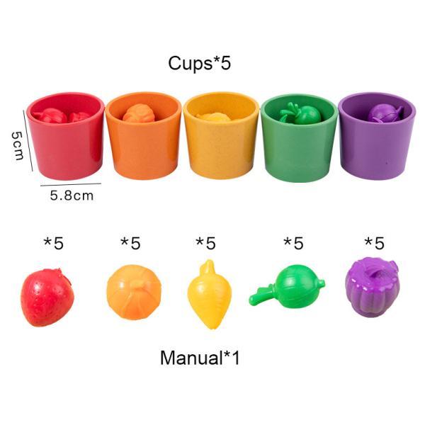 Farm Fruit Vegetable Plantation Early Educational Toy Color Classification Cup