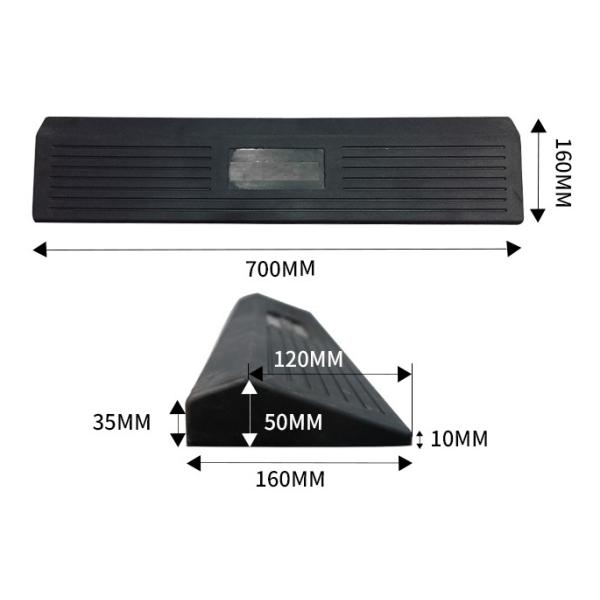 Rubber Squat Wedge Calf Block Ramp 70*16*5cm for Full Motion Squat Exercise in Black