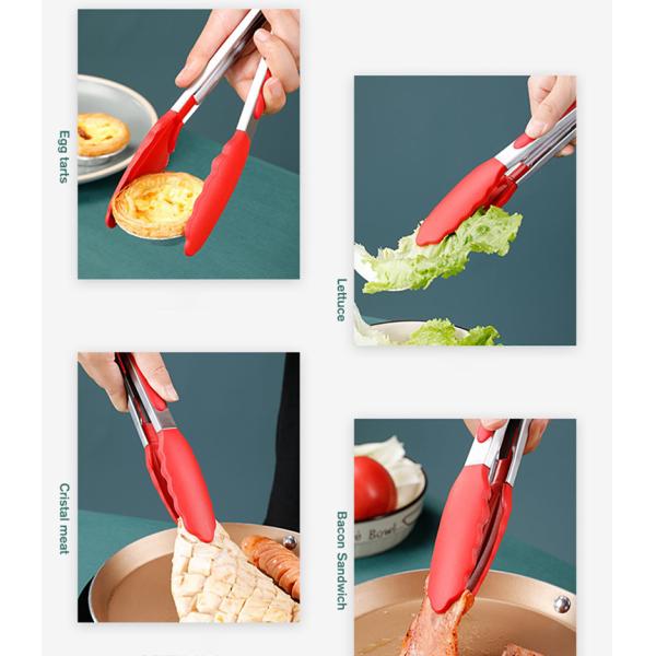 Схват гриля БАРБЕКЮ силикона 9 дюймов не вставляет барбекю зажимает нержавеющие схваты салата