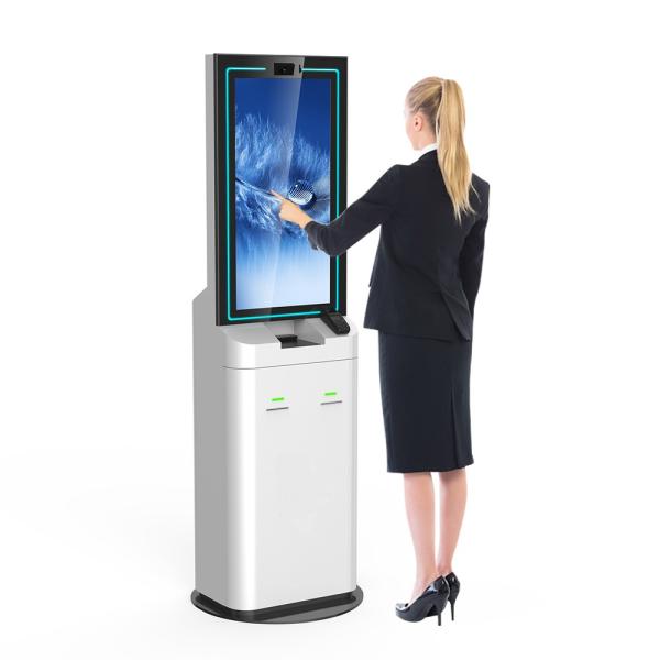 32 Inch Touch Screen Payment Kiosk With Cash Acceptor Cash Change Payment Support Credit Card Reader