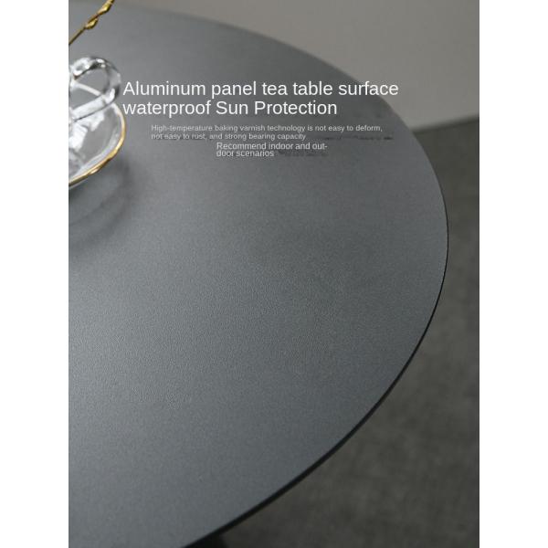 High Temperature Baking Varnish Round Aluminium Garden Table 50*55cm