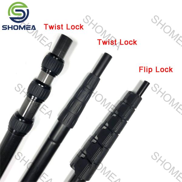 Custom Heavy Duty Regulating Extension Pole Long Hand Tools Flip Clamp Locking Aluminum Telescopic Pole