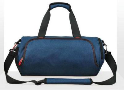 210D Lining Gym Duffle Bag , Blue / Black Round Waterproof Duffle Bags