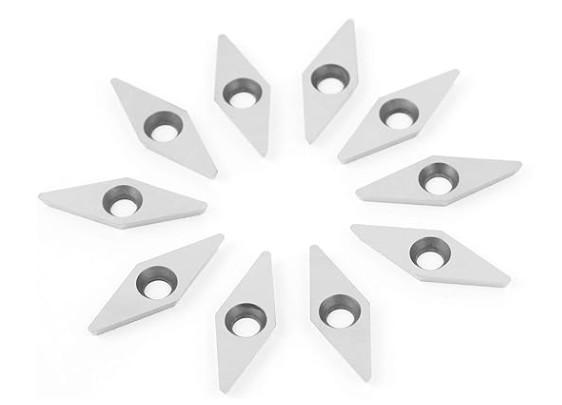 10PCS inserções de carburo de diamante cortadores facas lâminas com pontos de raio para trabalhos de madeira
